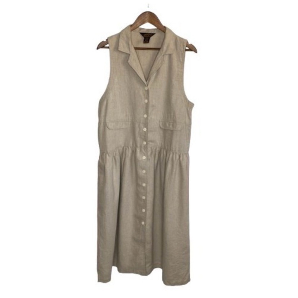 Eddie Bauer Tan Sleeveless Midi Dress